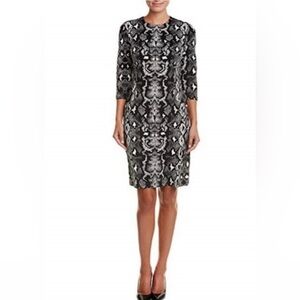 J. McLaughlin Monochrome Snakeskin Dress with pockets - size L